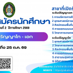 รับสมัครนักศึกษาระดับบัณฑิตศึกษา ภาคเรียนที่ 2/ 2569